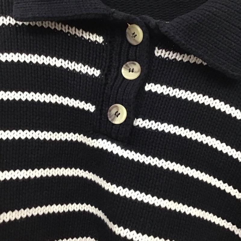 ザラ ZARA ニット、セーター 長袖 M ボーダー柄 紺 / ネイビー /  レディース USED 古着 中古 10131570