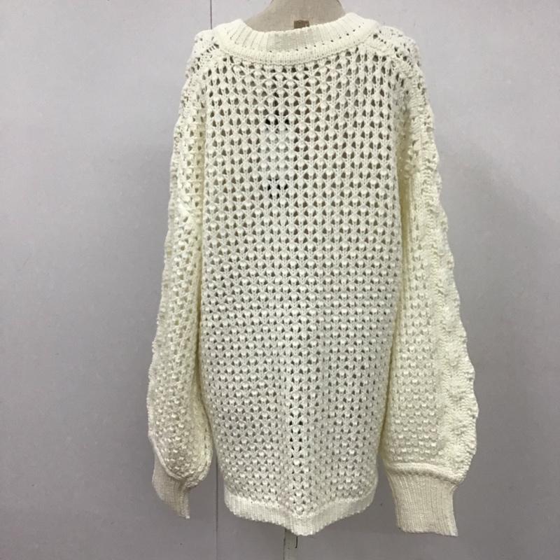 ジーナシス JEANASIS ニット、セーター 長袖 js064232mn FREE 無地 白 / ホワイト /  レディース USED 古着 中古 10120294