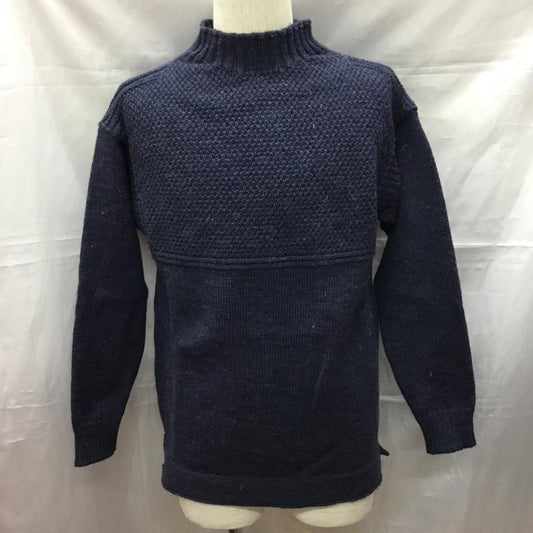 古着 USED ニット、セーター 長袖 長袖ニット 長袖カットソー リブニット セーター ユーロ古着 alderney 38 無地 紺 / ネイビー /  メンズ USED 古着 中古 10111609