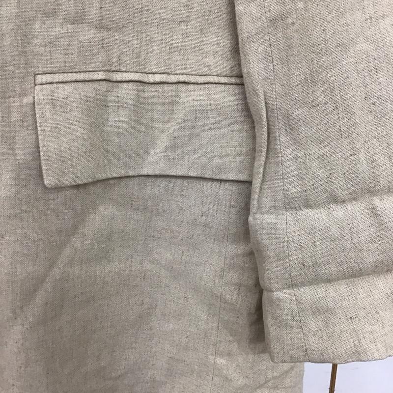 ザラ ZARA ジャケット、上着 ジャケット、ブレザー 2753/330/052 リネンジャケット プリントカフス L 無地 ベージュ / ベージュ /  レディース USED 古着 中古 10140665