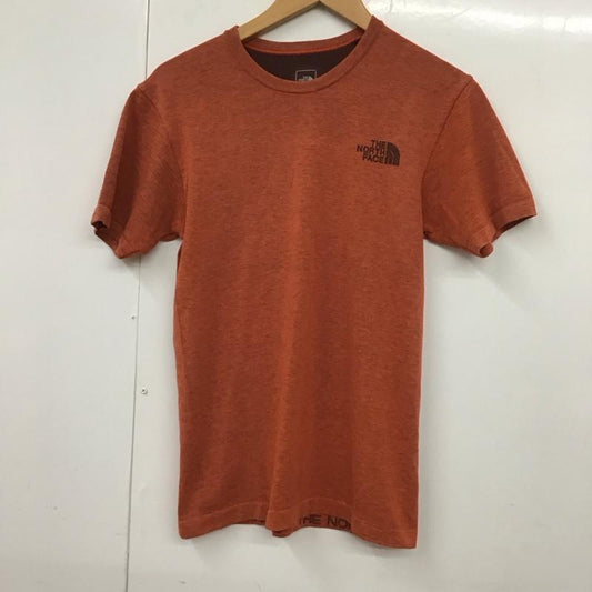 ザノースフェイス THE NORTH FACE Tシャツ 半袖 nt11932 ショートスリーブスクエアロゴジャカードティー クルーネックカットソー M ロゴ、文字 橙 / オレンジ /  メンズ USED 古着 中古 10130474