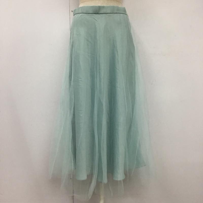ザラ ZARA スカート ロングスカート 3067 850 403 チュール プリーツ M 無地 水色 / ライトブルー /  レディース USED 古着 中古 10114445