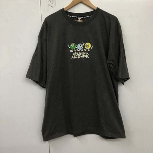 スターター STARTER Tシャツ 半袖 ST-ST163 ビリヤードプリント バックプリント クルーネック XL ロゴ、文字 チャコールグレー / チャコールグレー /  メンズ USED 古着 中古 10129119