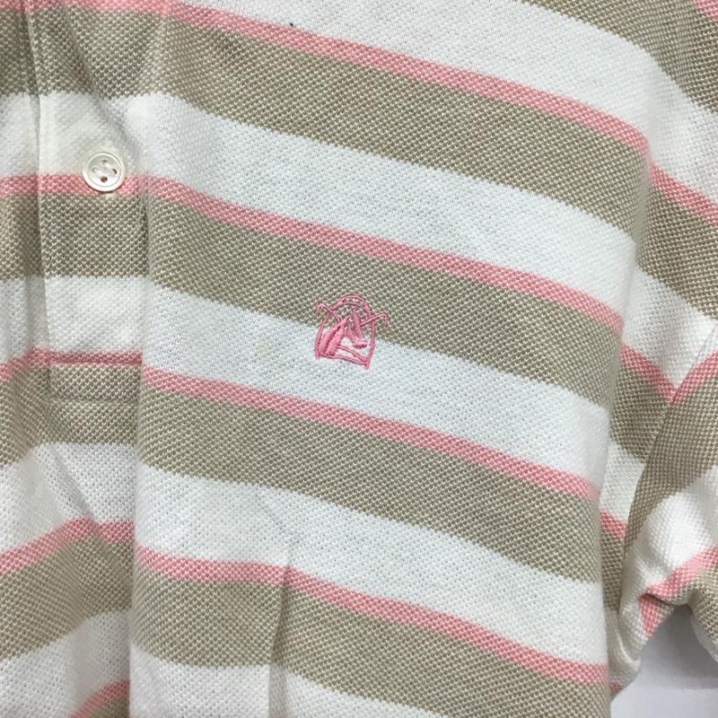 チャップスラルフローレン CHAPSRALPHLAUREN ポロシャツ 半袖 半袖ポロシャツ カラーシャツ 半袖カットソー M ボーダー柄 白 / ホワイト / X 桃 / ピンク / X ベージュ / ベージュ /  メンズ USED 古着 中古 10140698