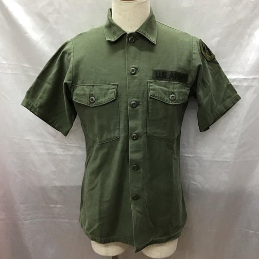 ミリタリー ミリタリー シャツ、ブラウス 半袖 半袖シャツ ミリタリーシャツ USARMY 古着 ロゴ、文字 カーキ / カーキ /  メンズ USED 古着 中古 10114120