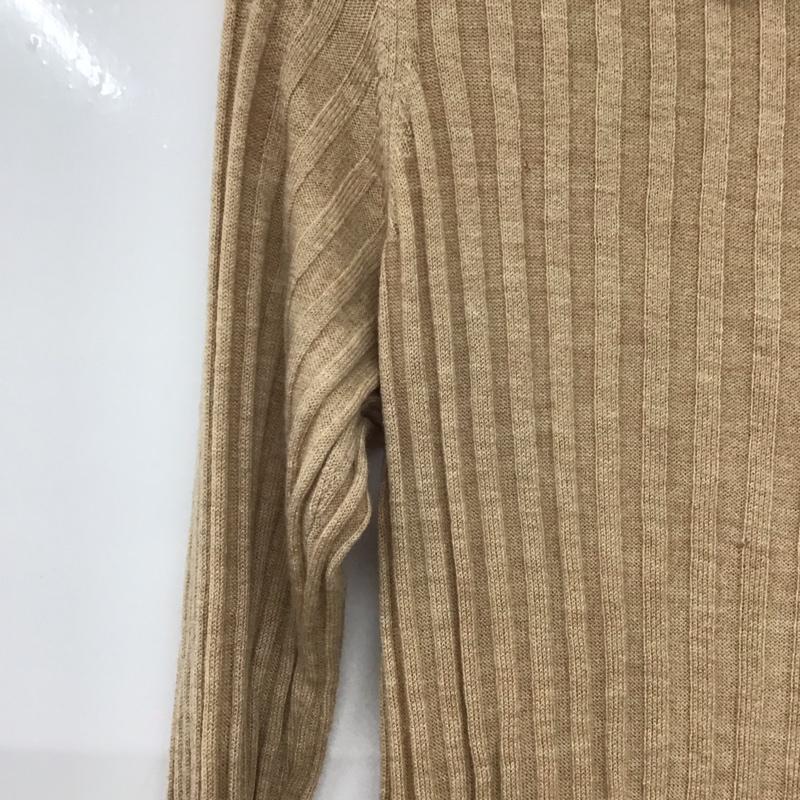 ザラ ZARA ポロシャツ 長袖 9598/032/711 リブニット ボタン ポロシャツ M 無地 ベージュ / ベージュ /  レディース USED 古着 中古 10133651