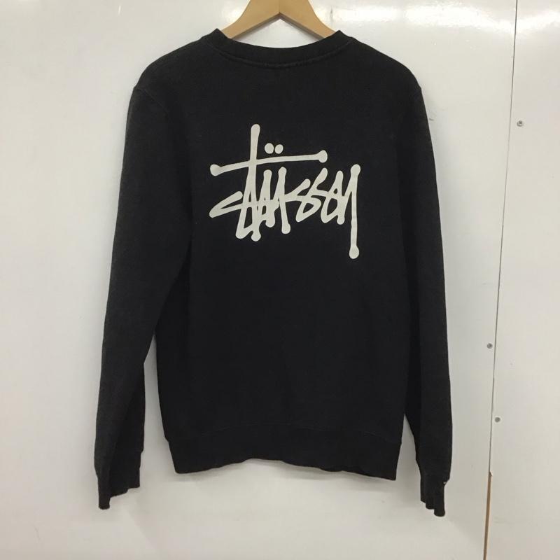ステューシー STUSSY トレーナー 長袖 バックロゴ スウェット 裏起毛 S ロゴ、文字 黒 / ブラック /  メンズ USED 古着 中古 10133275