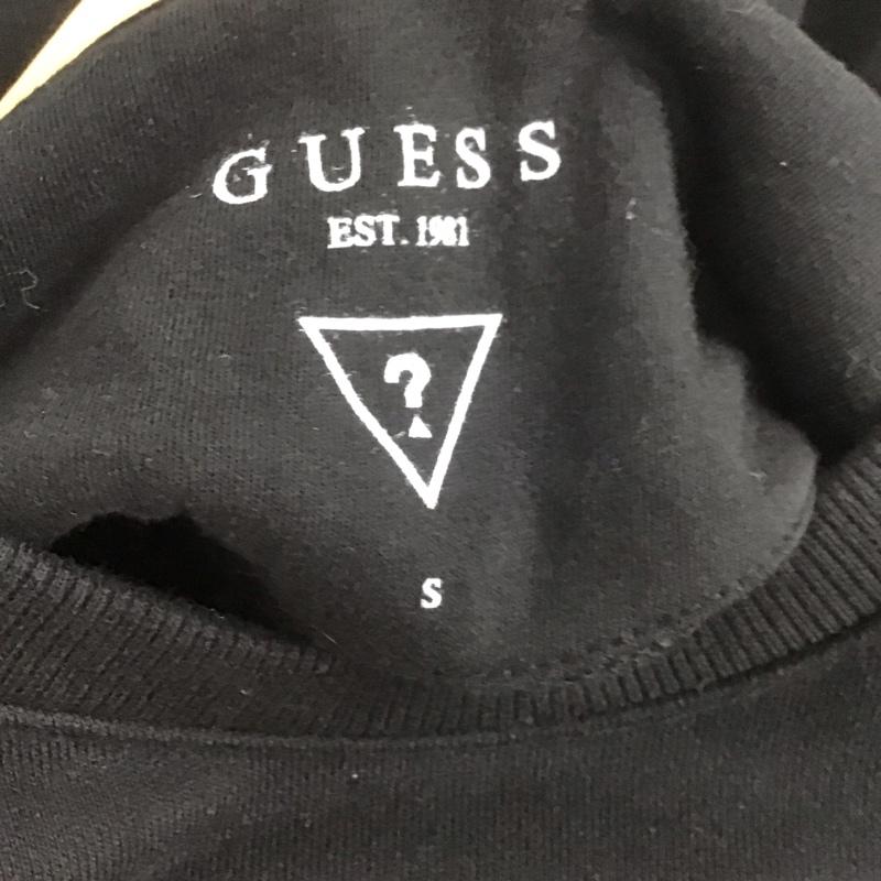 ゲス Guess トレーナー 長袖 長袖トレーナー スウェット クルーネック プルオーバー S ロゴ、文字 黒 / ブラック /  メンズ USED 古着 中古 10148592