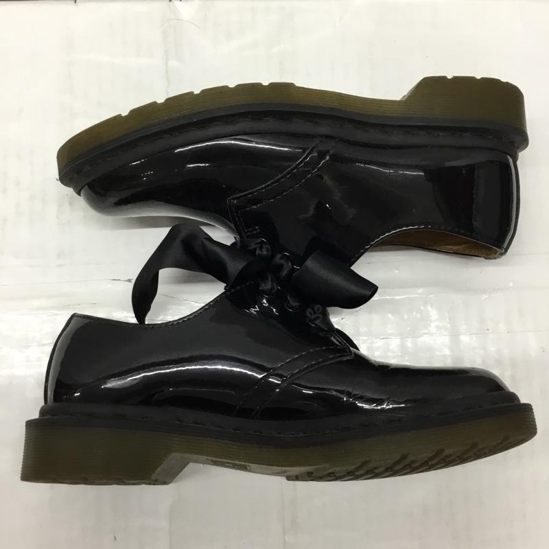 ドクターマーチン Dr.Martens 革靴 革靴 21713 Ray BEAMS 別注 パテント 3eye リボン UK4 US：6 無地 黒 / ブラック /  レディース USED 古着 中古 10108905