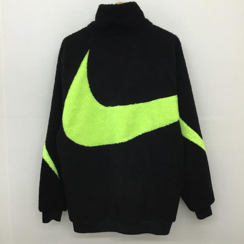 ナイキ NIKE ジャケット、上着 ジャケット、ブレザー BIG SWOOSH BOA JACKET BQ6546-017 L ロゴ、文字 黒 / ブラック / X 黄緑 / イエローグリーン /  メンズ USED 古着 中古 10143150