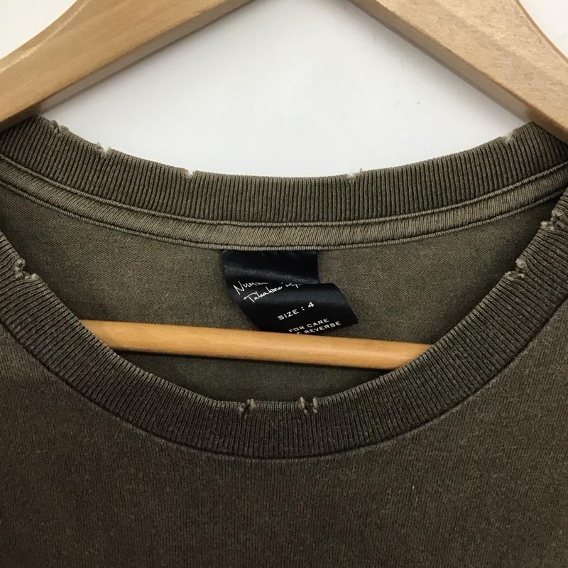 ナンバーナイン NUMBER (N)INE Tシャツ 半袖 半袖カットソー プリントTシャツ クルーネックカットソー 04aw give期 反戦T 4 ロゴ、文字 X ダメージ加工 茶 / ブラウン /  メンズ USED 古着 中古 10132082