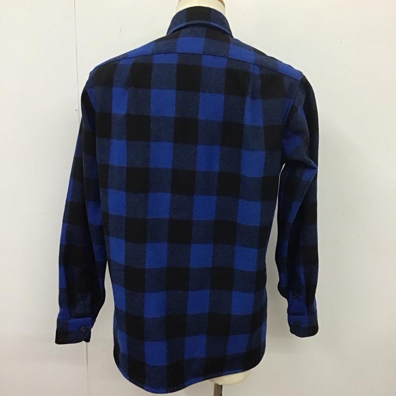 ペンドルトン PENDLETON シャツ、ブラウス 長袖 ウール ワークシャツ M チェック 青 / ブルー / X 黒 / ブラック /  メンズ USED 古着 中古 10114038