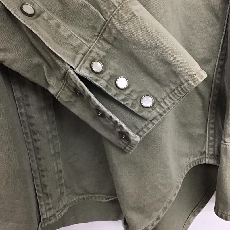 ウエアハウス WAREHOUSE シャツ、ブラウス 長袖 長袖シャツ 無地シャツ カラーシャツ ミリタリーシャツ 無地 カーキ / カーキ /  メンズ USED 古着 中古 10136559