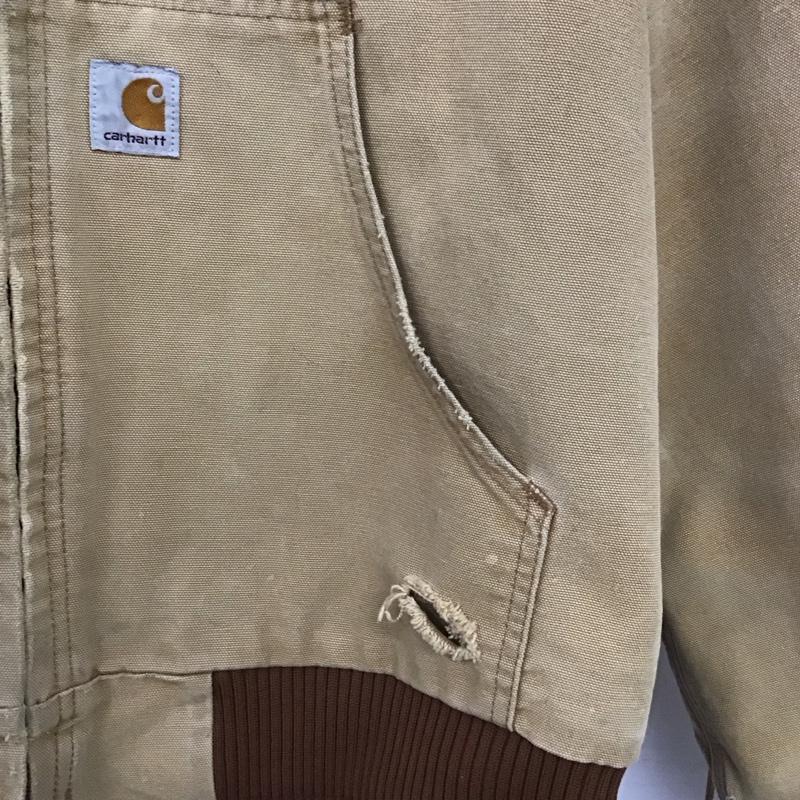 カーハート Carhartt ジャケット、上着 ジャンパー、ブルゾン ジップアップジャケット アウター 古着 L ロゴ、文字 ベージュ / ベージュ /  メンズ USED 古着 中古 10147368
