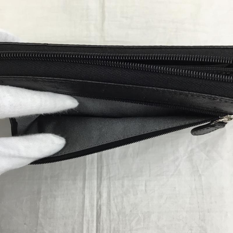 オーストリッチ ostrich 財布 長財布 松屋銀座　オーストリッチ  黒 / ブラック /  レディース USED 古着 中古 10140920
