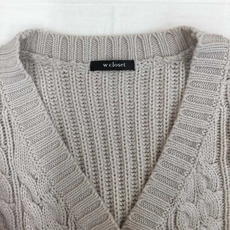 ダブルクローゼット w closet カーディガン 長袖 FREE  ベージュ / ベージュ / X 桃 / ピンク /  レディース USED 古着 中古 10142551