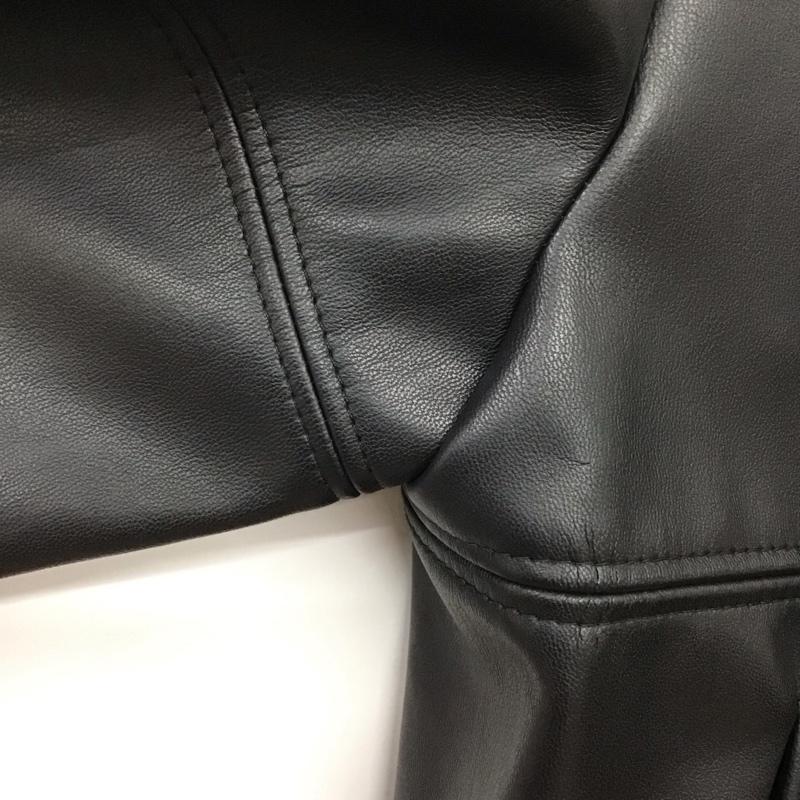 ザラ ZARA ジャケット、上着 ジャケット、ブレザー フェイクレザージャケット アウター ノーカラー XS 無地 黒 / ブラック /  レディース USED 古着 中古 10143713