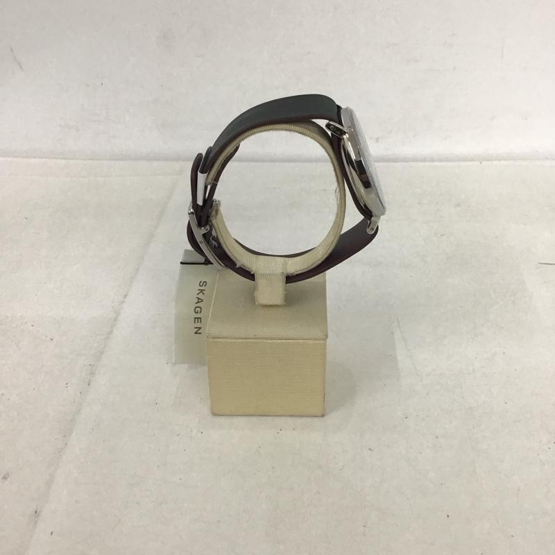 スカーゲン SKAGEN 腕時計 アナログ（クォーツ式） SKW6478 レザーベルト 箱有 ロゴ、文字 紺 / ネイビー /  メンズ USED 古着 中古 10134337