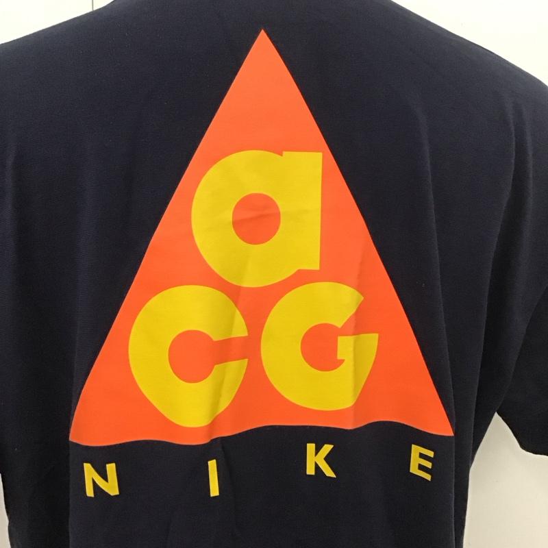 ナイキ エィシージー NIKE ACG Tシャツ 半袖 ao4643-451 半袖カットソー プリントTシャツ スポーツウェア L ロゴ、文字 紺 / ネイビー /  メンズ USED 古着 中古 10112087