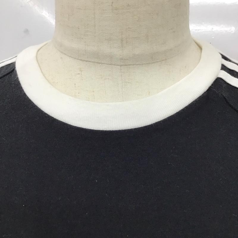 アディダス adidas Tシャツ 半袖 CW1202 3 STRIPES TEE ロゴ、文字 黒 / ブラック / X 白 / ホワイト /  メンズ USED 古着 中古 10121332