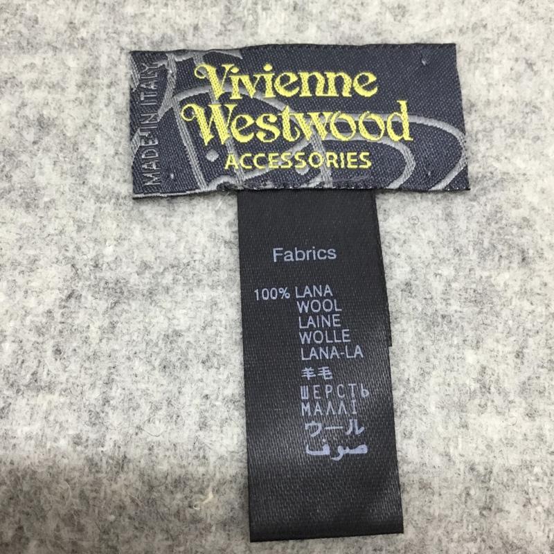 ヴィヴィアンウエストウッド Vivienne Westwood マフラー マフラー ウール フリンジ オーブ ロゴ、文字 灰 / グレー /  レディース USED 古着 中古 10119928