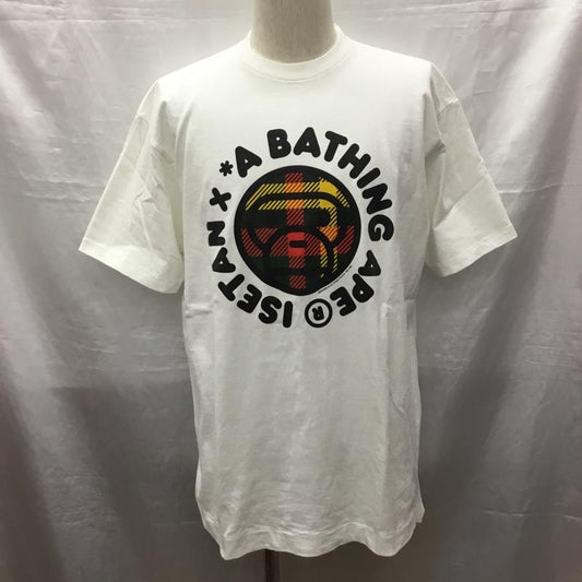 アベイシングエイプ A BATHING APE Tシャツ 半袖 半袖カットソー プリントTシャツ クルーネックカットソー L ロゴ、文字 白 / ホワイト /  メンズ USED 古着 中古 10121577