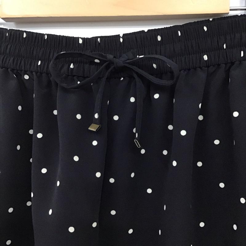 サマンサモスモスブルー Samansa Mos2 blue ボトムス ボトムス ワイドパンツ FREE ドット 黒 / ブラック /  レディース USED 古着 中古 10131888
