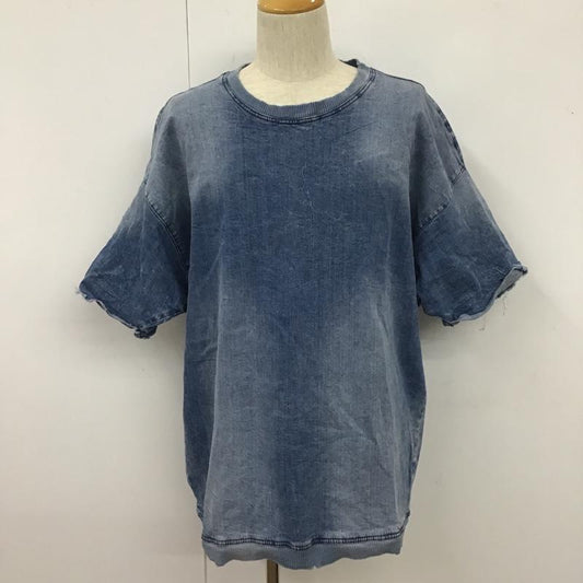 ザラメン ZARA MAN Tシャツ 半袖 無地Tシャツ クルーネックカットソー デニム半袖カットソー XL 無地 インディゴ / インディゴ /  メンズ USED 古着 中古 10105614