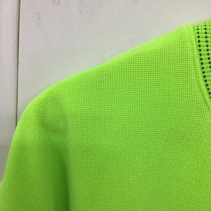 アディダス adidas カットソー 半袖 ADS-3582 L ロゴ、文字 黄緑 / イエローグリーン /  メンズ USED 古着 中古 10130372