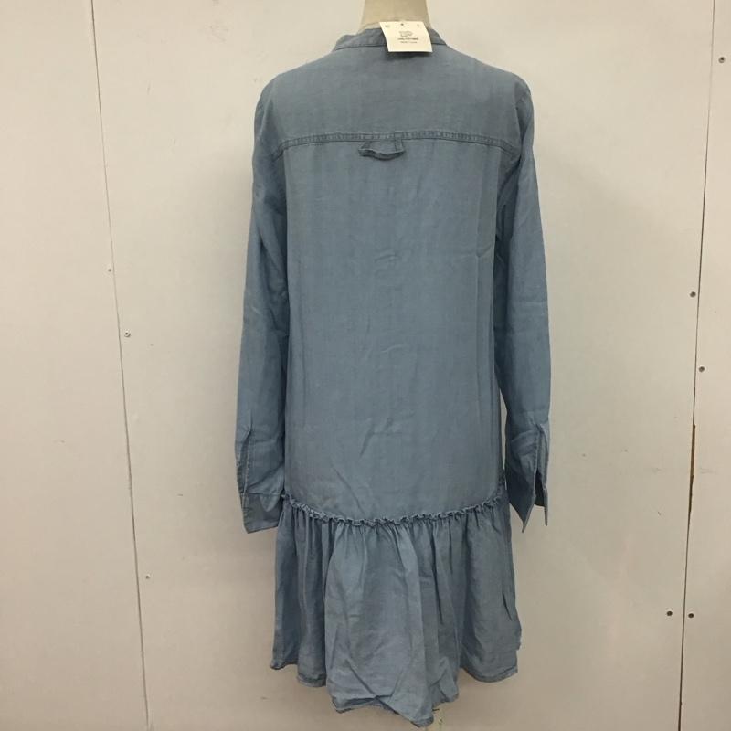 ザラ ZARA ワンピース ひざ丈スカート S 無地 水色 / ライトブルー /  レディース USED 古着 中古 10107261