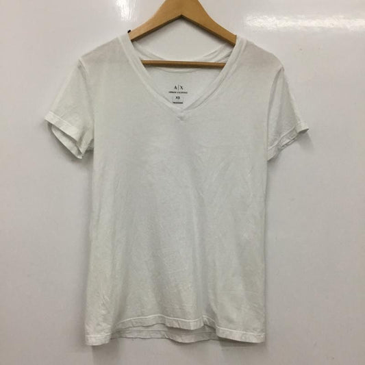 アルマーニエクスチェンジ ARMANI EXCHANGE Tシャツ 半袖 3HYTBG YJ73Z バックロゴ Vネック XS ロゴ、文字 白 / ホワイト /  レディース USED 古着 中古 10150794