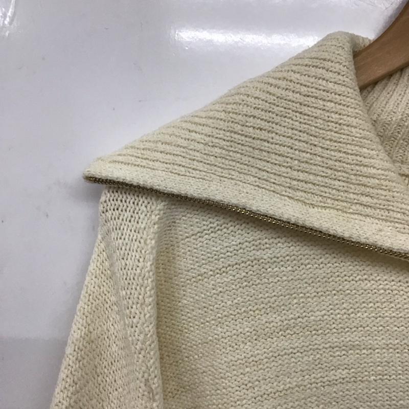 ジーナシス JEANASIS ニット、セーター 長袖 長袖ニット ジップアップ セーラーカラー セーター FREE 無地 アイボリー / アイボリー /  レディース USED 古着 中古 10145432