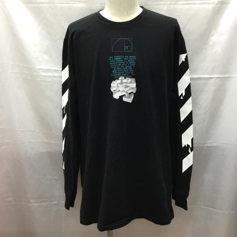 オフホワイト Off-White カットソー 長袖 omab001r20185005 20SS DRIPPINGARROWS L/S 半袖カットソー プリントTシャツ XXL プリント 黒 / ブラック /  メンズ USED 古着 中古 10108412