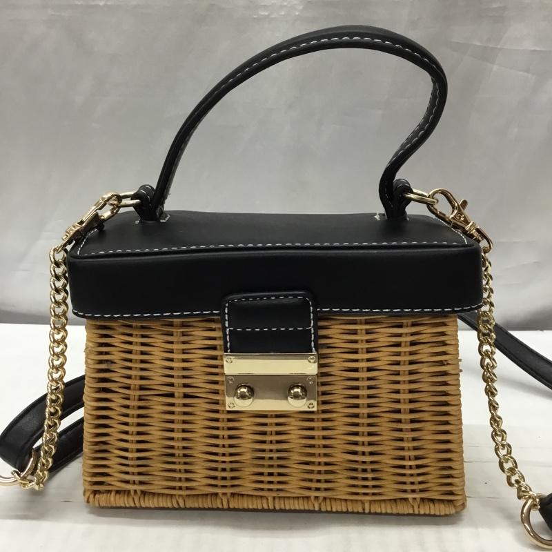 ザラ ZARA ハンドバッグ ハンドバッグ 6357 711 202 カゴ ショルダー 2WAY 無地 黒 / ブラック / X ベージュ / ベージュ /  レディース USED 古着 中古 10117638