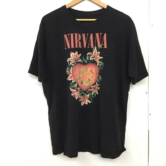 古着 USED Tシャツ 半袖 半袖カットソー プリントTシャツ クルーネックカットソー バンドT nirvana XL プリント 黒 / ブラック /  メンズ USED 古着 中古 10132336