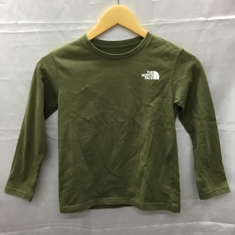 ザノースフェイス THE NORTH FACE Tシャツ 長袖 NTJ82020 ロングスリーブスクエアロゴティー キッズ 130 130cm ロゴ、文字 カーキ / カーキ /  ボーイズ USED 古着 中古 10107445
