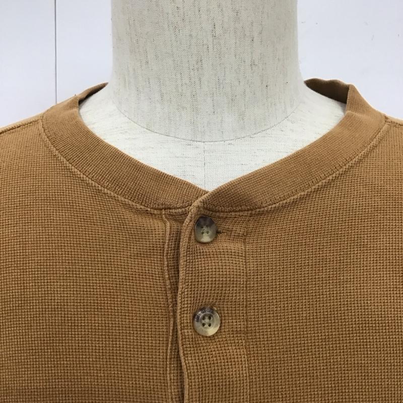 カーハート Carhartt カットソー 長袖 k200brn CottonLongSleeveHenleyShirt 長袖Tシャツ ヘンリーネックカットソー L 無地 茶 / ブラウン /  メンズ USED 古着 中古 10111630