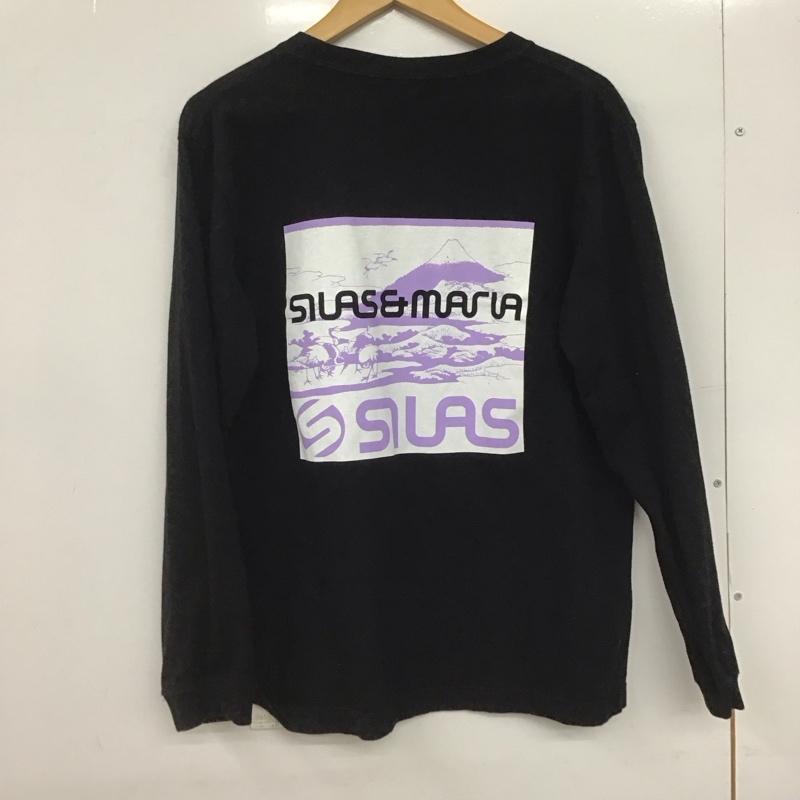 サイラス SILAS カットソー 長袖 長袖カットソー プリントカットソー クルーネック S ロゴ、文字 黒 / ブラック /  メンズ USED 古着 中古 10147620