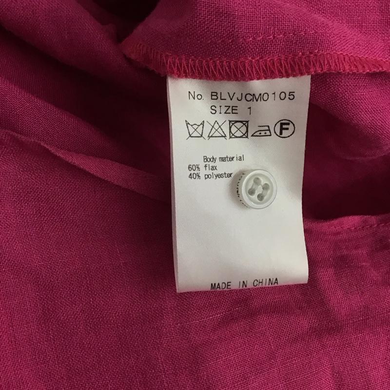 ジュール ド ランゲージ JOUR de Language ワンピース ひざ丈スカート BLVJCM0105 シャツワンピース 長袖 リネン混 1 無地 マゼンタ / マゼンタ /  レディース USED 古着 中古 10143937