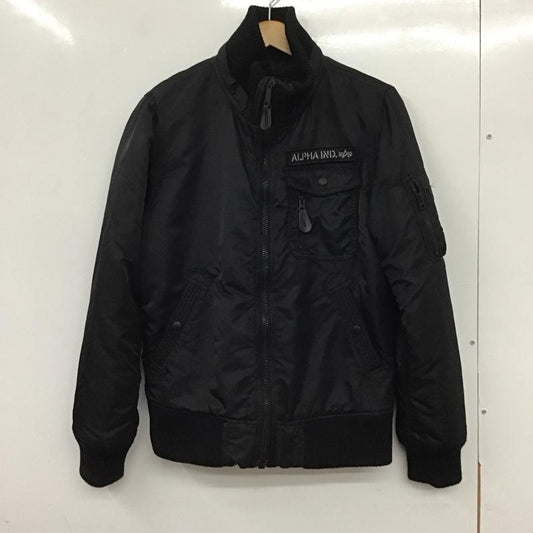 アルファインダストリー Alpha Industries ジャケット、上着 ジャンパー、ブルゾン ジップアップジャケット ナイロンジャケット アウター M ロゴ、文字 黒 / ブラック /  メンズ USED 古着 中古 10133128