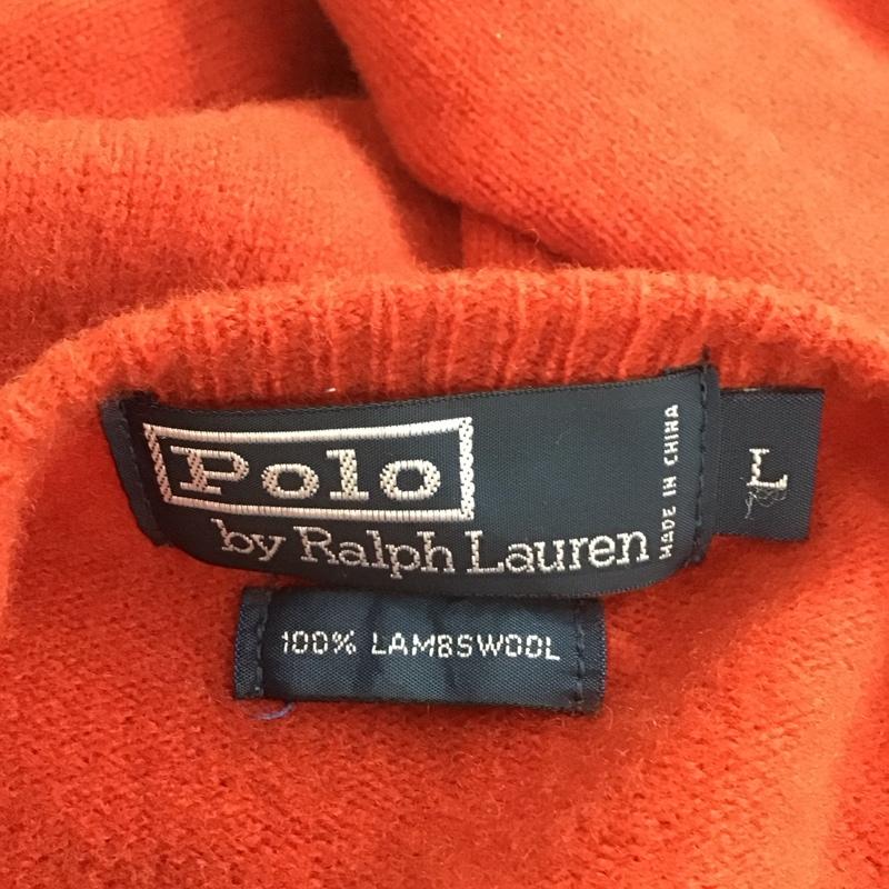 ポロバイラルフローレン Polo by RALPH LAUREN ニット、セーター 長袖 KR-RL-HA0701 Vネック ウール L ワンポイント 赤 / レッド /  メンズ USED 古着 中古 10110848