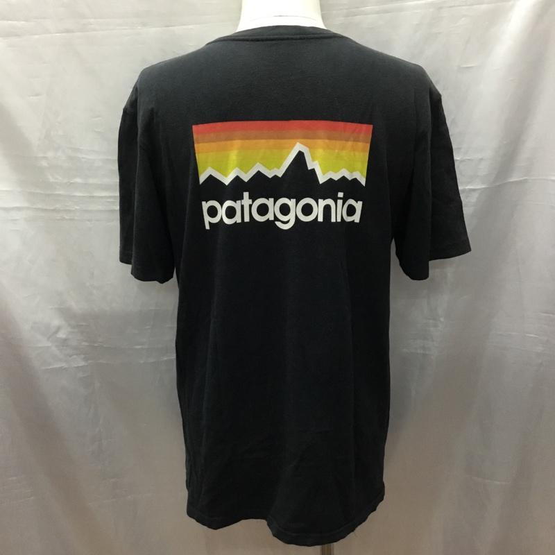 パタゴニア patagonia Tシャツ 半袖 半袖カットソー プリントTシャツ クルーネックカットソー M ロゴ、文字 黒 / ブラック /  メンズ USED 古着 中古 10116711