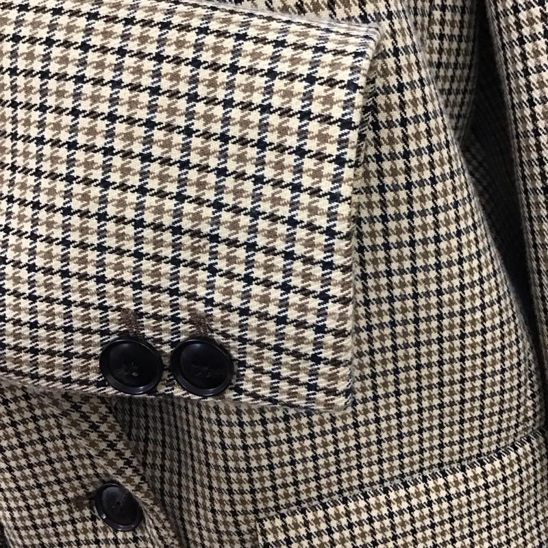 ザラ ZARA ジャケット、上着 ジャケット、ブレザー 4432 004 704 ロング丈 M チェック ベージュ / ベージュ / X 黒 / ブラック / X 茶 / ブラウン /  レディース USED 古着 中古 10120606