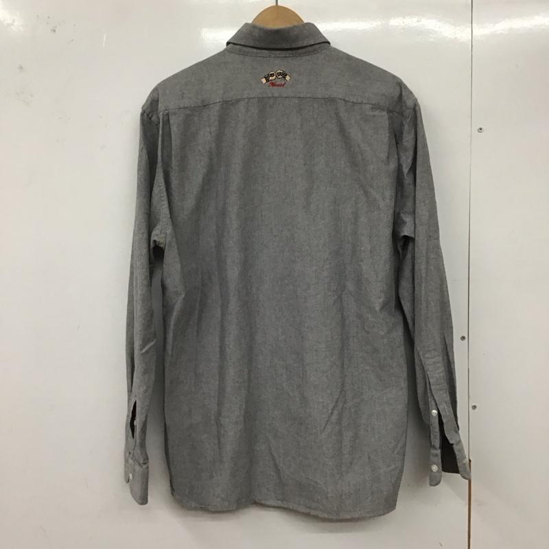 ハオミン Haoming シャツ、ブラウス 長袖 長袖シャツ 無地シャツ カラーシャツ ボタンダウンシャツ L ロゴ、文字 黒 / ブラック /  メンズ USED 古着 中古 10128659