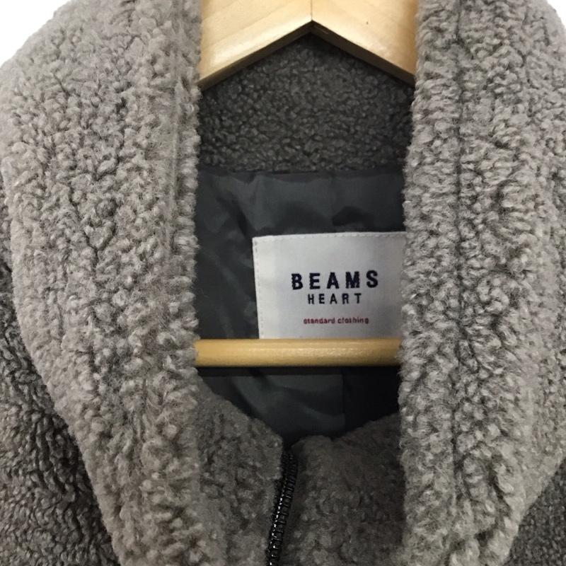 ビームス ハート BEAMS HEART ベスト ベスト ジップアップベスト フリースベスト ノースリーブ スタンドカラー 無地 灰 / グレー /  レディース USED 古着 中古 10145105