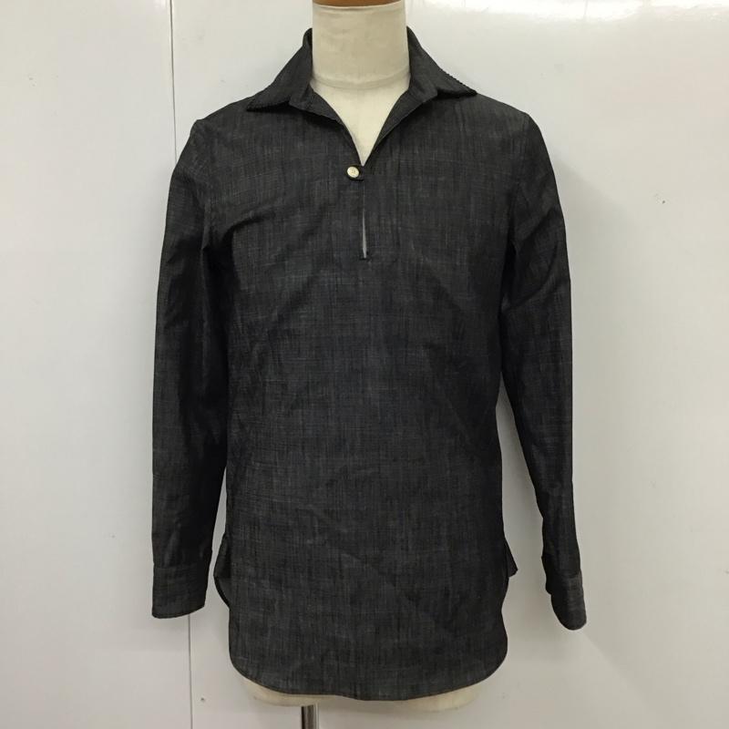 ウノピュウノウグァーレトレリラックス 1piu1uguale3 RELAX シャツ、ブラウス 長袖 長袖シャツ カラーシャツ 長袖カットソー プルオーバー 5 無地 黒 / ブラック /  メンズ USED 古着 中古 10119260