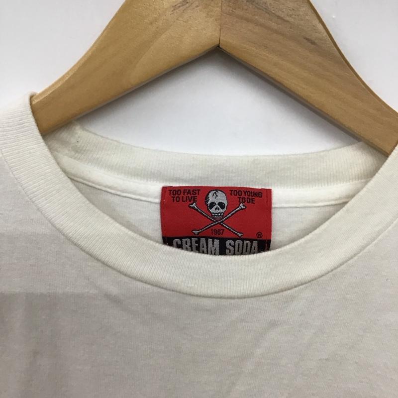 クリームソーダ CREAMSODA Tシャツ 半袖 半袖カットソー プリントTシャツ クルーネックカットソー M プリント 白 / ホワイト /  メンズ USED 古着 中古 10149590