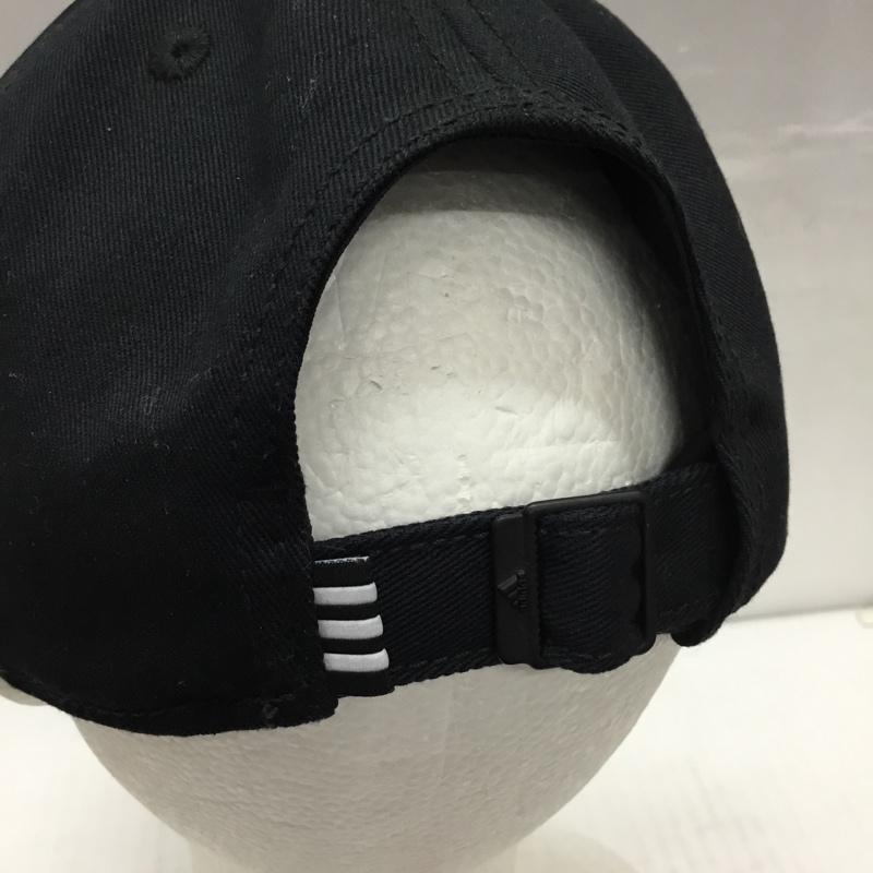アディダス adidas 帽子 キャップ FK0894 ベースボール 3ストライプス ロゴ、文字 黒 / ブラック / X 白 / ホワイト /  メンズ USED 古着 中古 10107886
