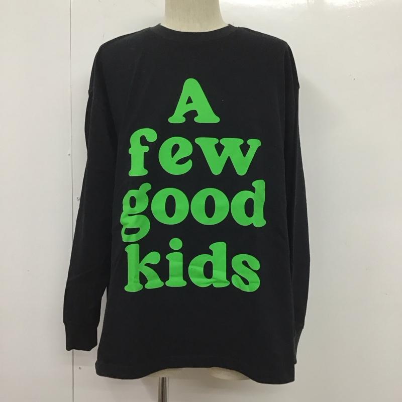 アフューグッドキッズ A FEW GOOD KIDS カットソー 長袖 長袖カットソー クルーネックカットソー ロングスリーブカットソー プリントTシャツ L ロゴ、文字 黒 / ブラック /  メンズ USED 古着 中古 10124778