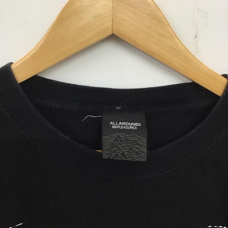 オールアラウンド ALLAROUND カットソー 長袖 長袖カットソー プリントカットソー クルーネック XL ロゴ、文字 黒 / ブラック /  メンズ USED 古着 中古 10137228